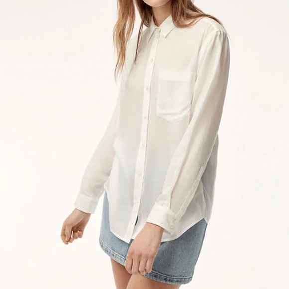 Aritzia Wilfred Free Daphne White Button Up - Picture 1 of 4